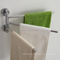 High Quality Bathroom Accessories Brass Rotating Movable Towel Holder Double Bars Towel Rack